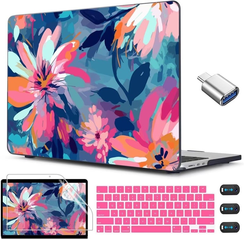 CISSOOK Compatible with MacBook Air 13.6 inch Case 2025 2024 2023 2022 Release M4 M3 M2 Chip A3240 A3113 A2681, Plastic Hard Shell Case &Keyboard Cover& Screen Protector, Muti-Color Painting - Image 1